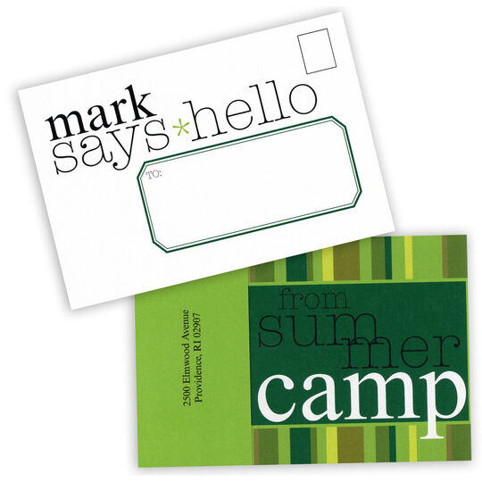 Green Stripes Camp Seal N Send Stationery